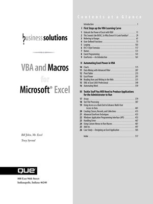 cover image of VBA and Macros for Microsoft Excel